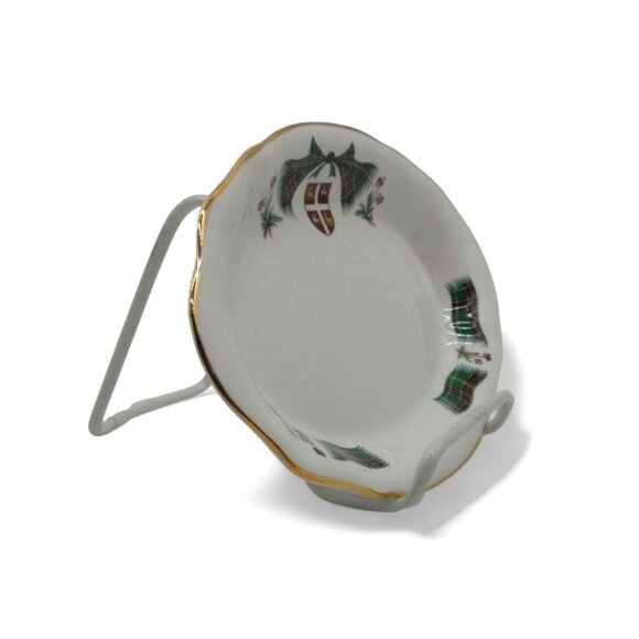 ROYAL ADDERLEY Newfoundland Oval Dish with Tartan Pattern and Gold Trim, Vintage - Picture 6 of 12